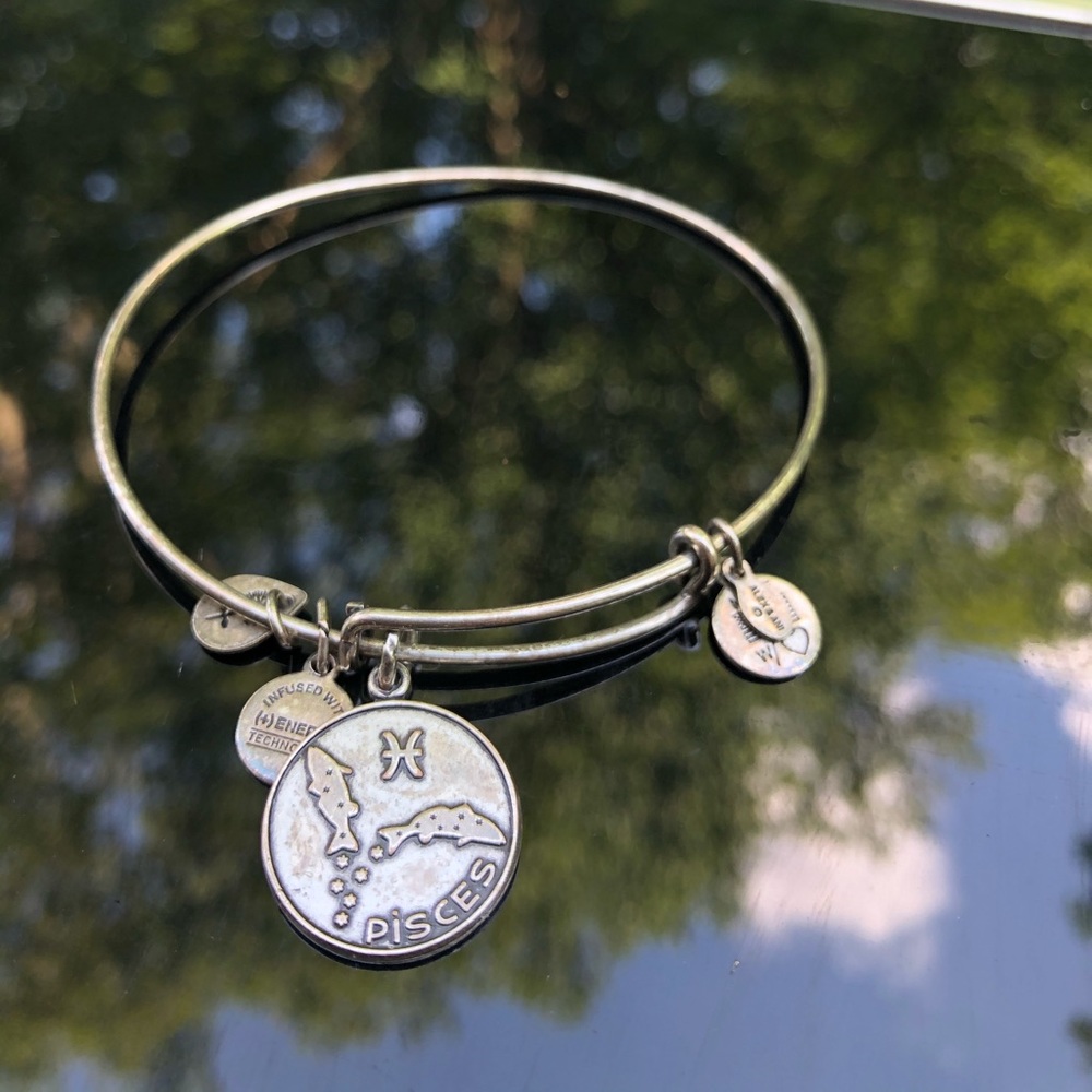 Alex and ani silver pisces charm bangle